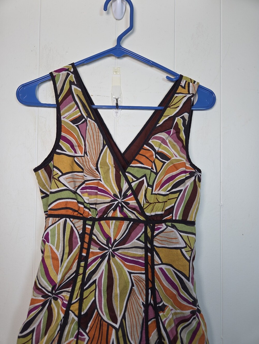 Vtg Y2k Spense Tropical Surplice V Neck Strapless Dress Size 4 Fit N Flare - Picture 5 of 15